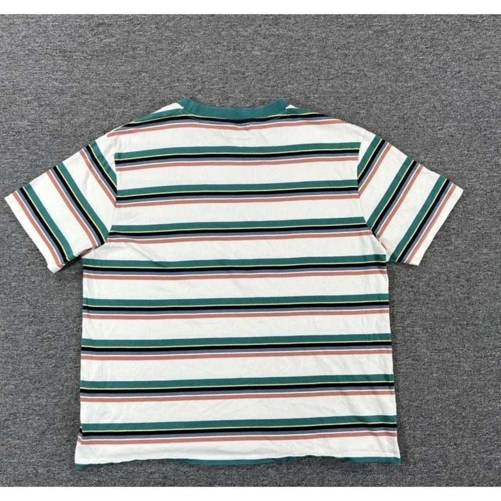 Vintage Guess Originals Shirt Mens Large Green Striped Logo Crewneck Tee‎ 90s - Picture 5 of 14